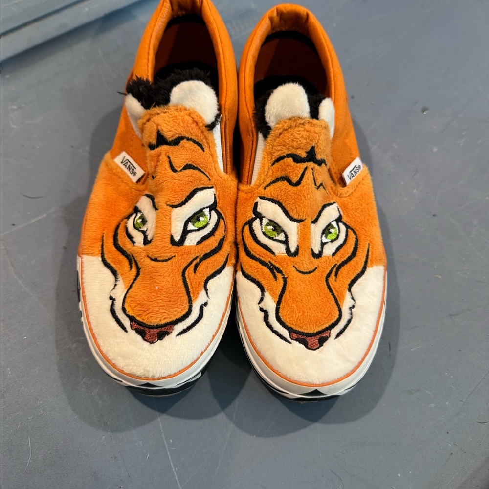 Vans Orange Tiger Face Slip-Ons